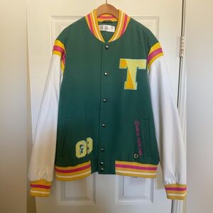 Disney Princess & the Frog Tiana Letterman Jacket Green Varsity Size: L